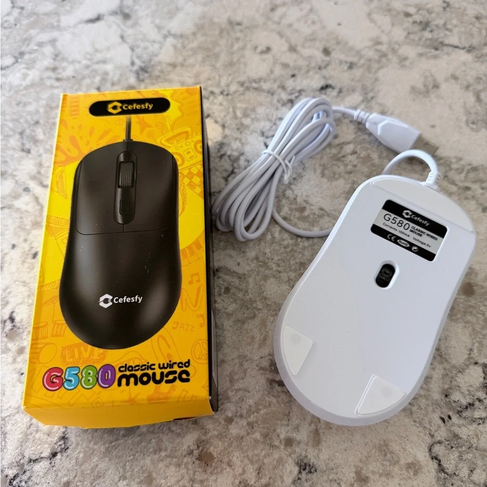 White Wired Mouse